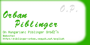 orban piblinger business card